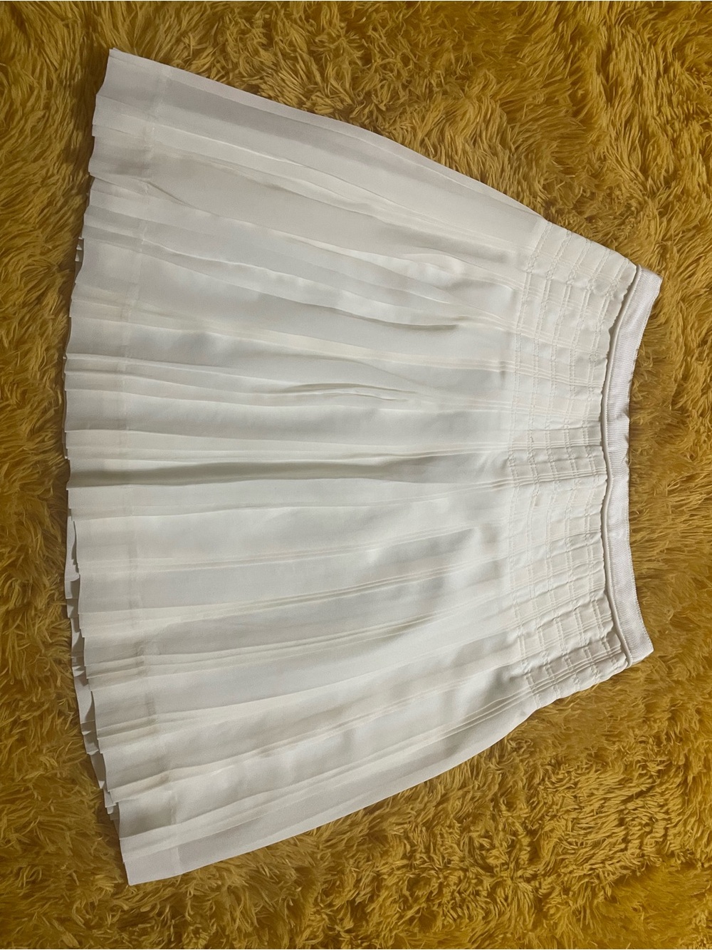 J. Crew White Pleated Mini Skirt